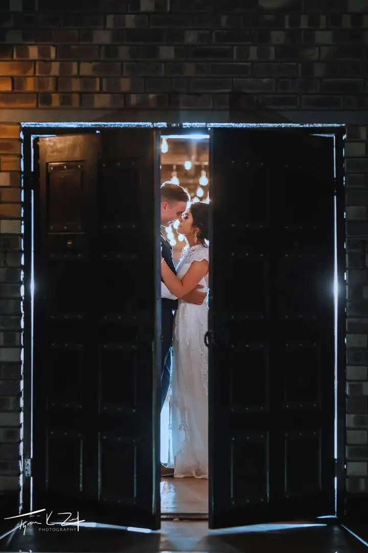 Light spilling through the chapel doors